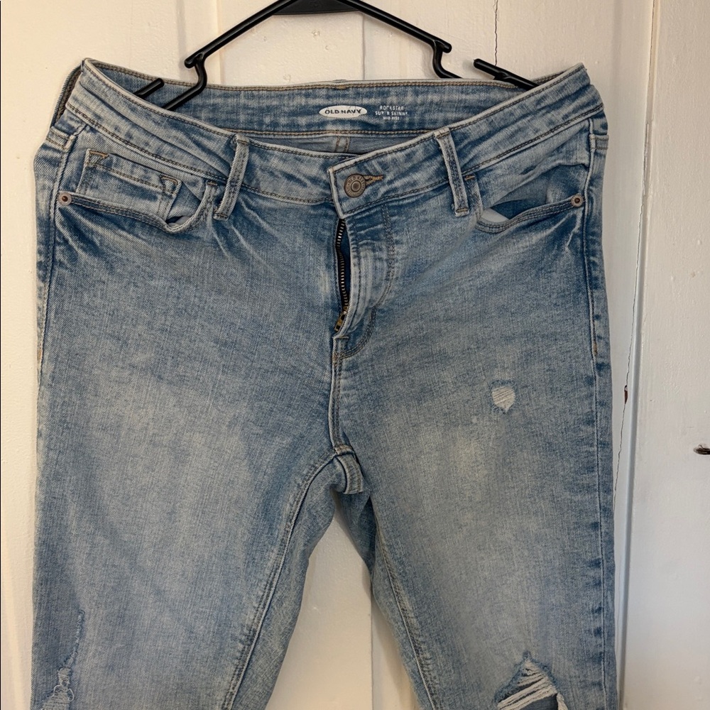 Old Navy Light Blue Distressed Rockstar Skinny Jeans